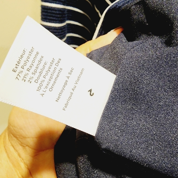 Talbots navy stripes open front blazer size S - Picture 5 of 13